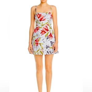 French Connection Cadencia Whisper Sweetheart Floral-Print Mini Dress